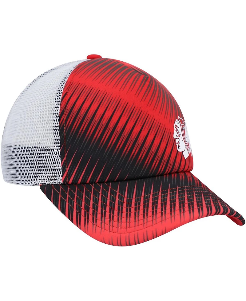 Women's adidas Red, White Chicago Blackhawks Graphic Foam Trucker Snapback Hat