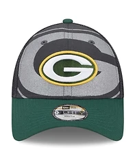 Preschool Boys and Girls New Era Graphite, Green Green Bay Packers Reflect 9FORTY Adjustable Hat