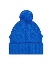 Big Girls New Era Royal Los Angeles Rams Toasty Cuffed Knit Hat with Pom