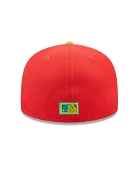 Men's New Era Red, Neon Green Los Angeles Dodgers 1978 World Series Lava Highlighter Combo 59FIFTY Fitted Hat
