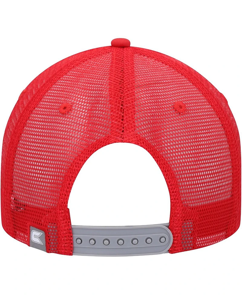 Men's Colosseum Gray, Red Utah Utes Love Fern Trucker Snapback Hat