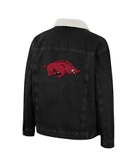 Men's Colosseum x Wrangler Charcoal Arkansas Razorbacks Western Button-Up Denim Jacket