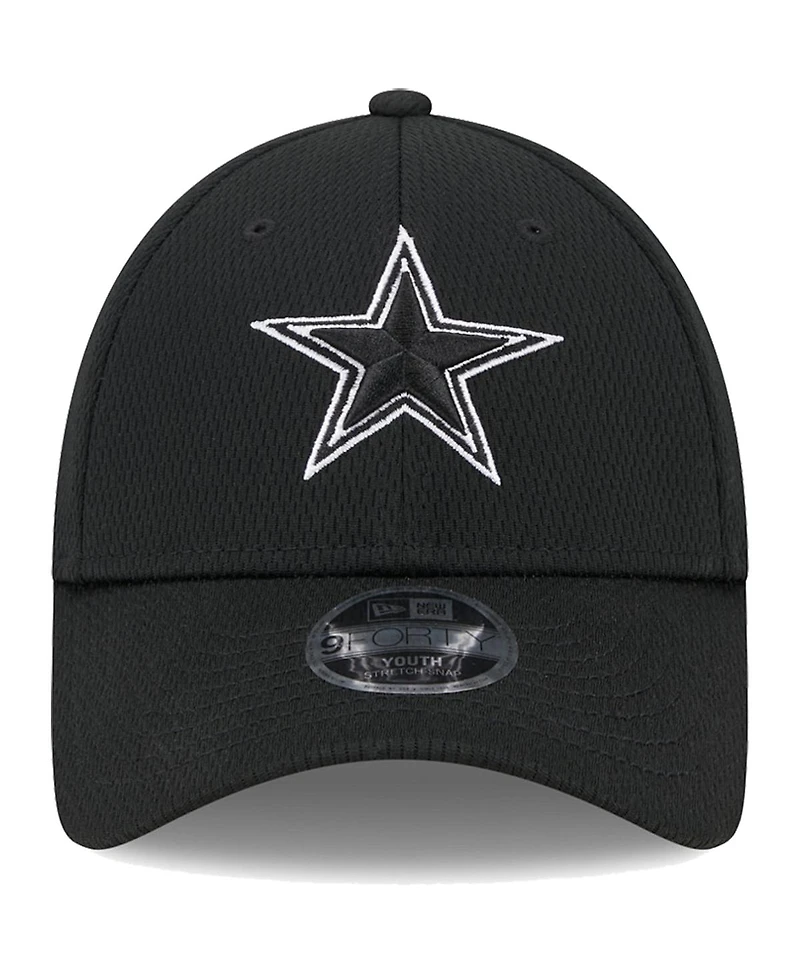 Big Boys and Girls New Era Black Dallas Cowboys Main B-Dub 9FORTY Adjustable Hat