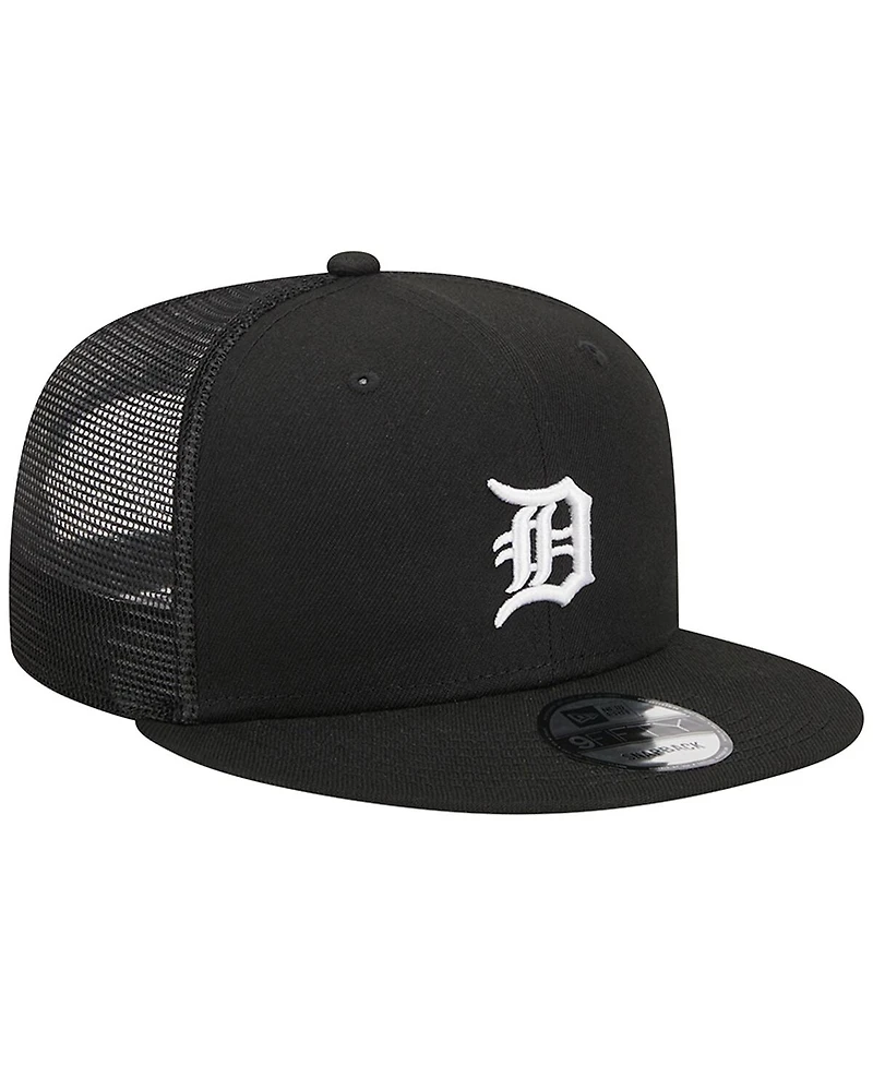 Men's New Era Black Detroit Tigers Trucker 9FIFTY Snapback Hat