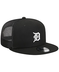 Men's New Era Black Detroit Tigers Trucker 9FIFTY Snapback Hat