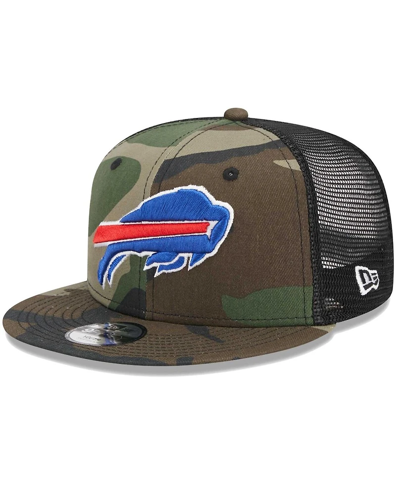 Big Boys and Girls New Era Camo Buffalo Bills Main Trucker 9FIFTY Snapback Hat