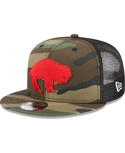 Men's New Era Camo Buffalo Bills Throwback Main Trucker 9FIFTY Snapback Hat