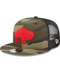 Men's New Era Camo Buffalo Bills Throwback Main Trucker 9FIFTY Snapback Hat