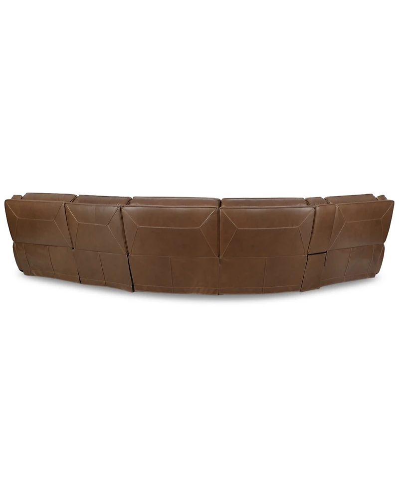 Closeout! Hansley 5-Pc. Zero Gravity Leather Sectional with Power Recliner and Chaise, Created for Macy's