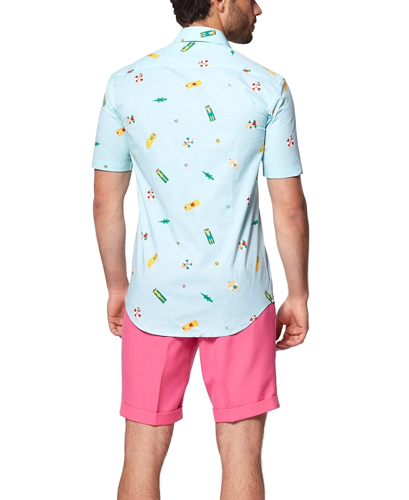 OppoSuits Men's Shirt - Button Up Dress Slim Fit White Short Sleeve