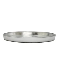 Classic Touch 11" Silver Glitter Dinner Plates with Raised Rim 4 Piece Set, Service for 4