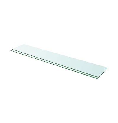Shelves 2 pcs Panel Glass Clear 43.3"x7.9"