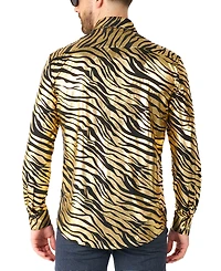 OppoSuits Men's Shiny Golden Theme Party Shirts For Men