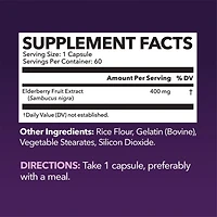 Elderberry Vitamins, Immune System Support Capsules, Havasu Nutrition, 60ct