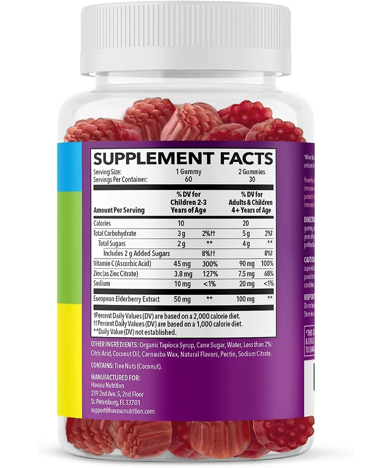 Elderberry Gummies for Kids, Immune System Supplement, Havasu Nutrition, 60ct