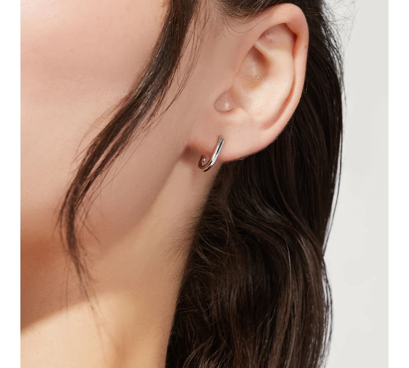 Ana Luisa Sterling Silver Elongated Mini Hoops - Rox Mini Silver
