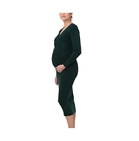 Ripe Maternity Heidi Cross Front Nursing Knit Dress Forest