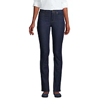 Lands' End Petite Recover Mid Rise Straight Leg Blue Jeans