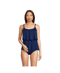Lands' End Women's Scoop Neck Tiered Tankini Swimsuit Top