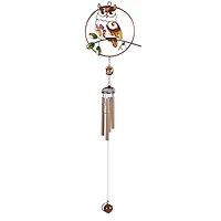 Fc Design 28" Long Owl Wind Chime with Gem Home Decor Perfect Gift for House Warming, Holidays and Birthdays