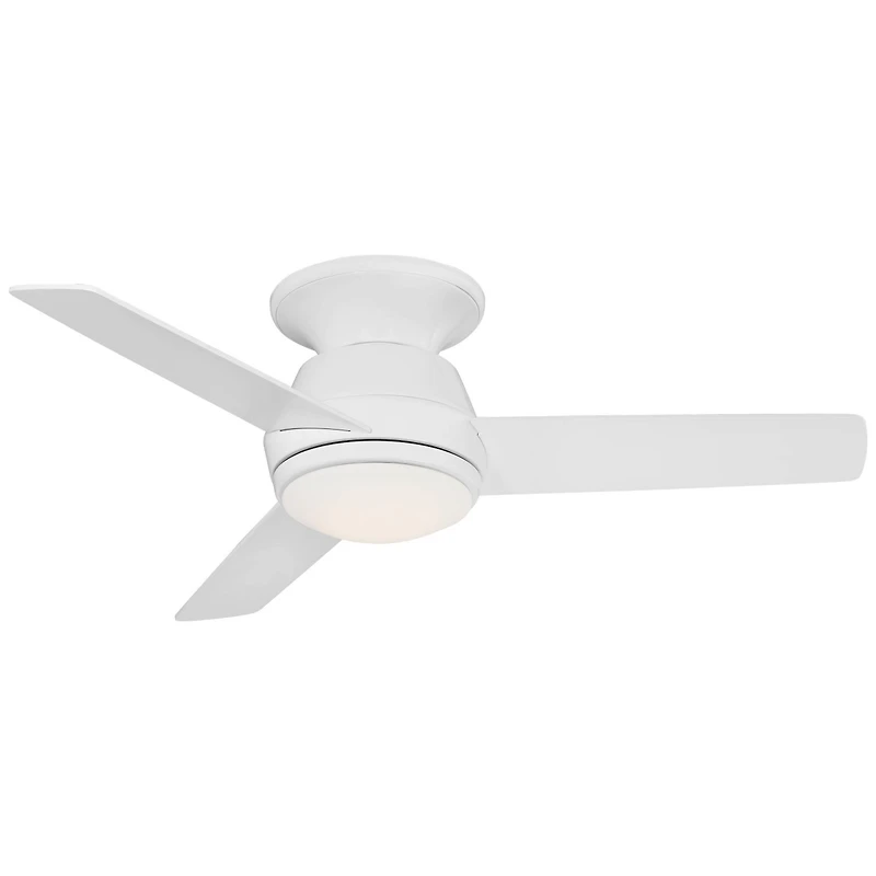 44" Casa Vieja Marbella Breeze Modern Indoor Hugger Ceiling Fan with Dimmable Led Light Remote Control Opal Glass for Living Room Kitchen Bedroom