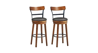 Set of 2 Swivel Bar Height Bar Stool For Bar
