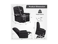 Recliner Chair Sofa for Elderly with Side Pocket and Remote Control-Black