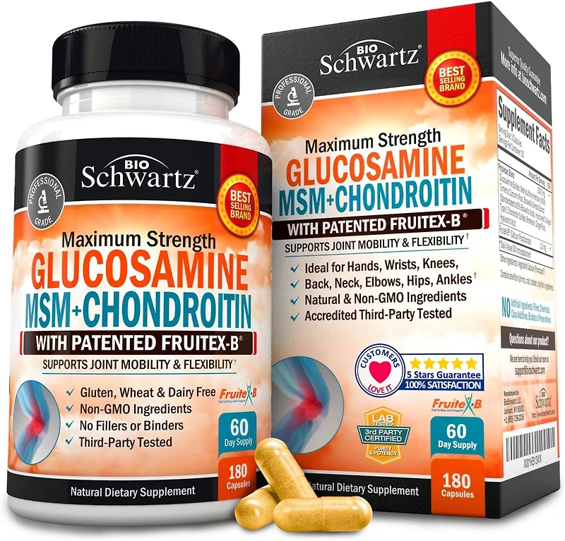 Glucosamine Chondroitin Msm 2110mg - Joint Support Supplement with Turmeric Curcumin- Made in Usa