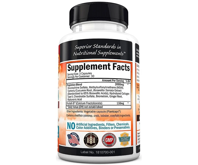 Glucosamine Chondroitin Msm 2110mg - Joint Support Supplement with Turmeric Curcumin- Made in Usa