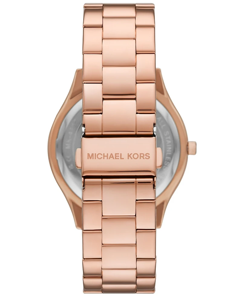 Michael Kors Women's Slim Runway Three-Hand Rose Gold-Tone Stainless Steel Watch 42mm
