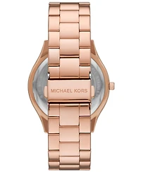 Michael Kors Women's Slim Runway Three-Hand Rose Gold-Tone Stainless Steel Watch 42mm