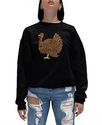 La Pop Art Women's Thanksgiving Word Crewneck Sweatshirt