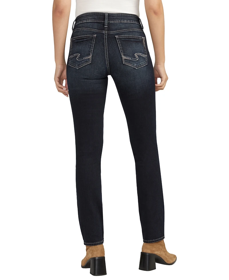 Silver Jeans Co. Women's Suki Mid Rise Curvy Fit Straight Leg Jeans