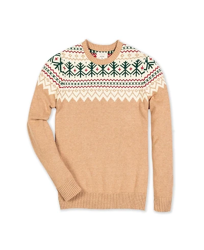 Hope & Henry Men's Organic Crew Neck Fair Isle Sweater