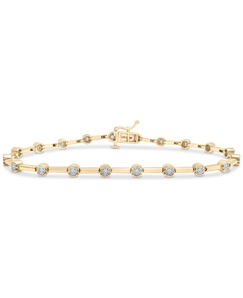 Diamond Bar Link Bracelet (1/2 ct. t.w.) 10k Gold