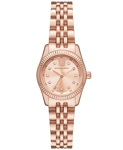 Michael Kors Women's Lexington Three-Hand Rose Gold-Tone Stainless Steel Watch 26mm