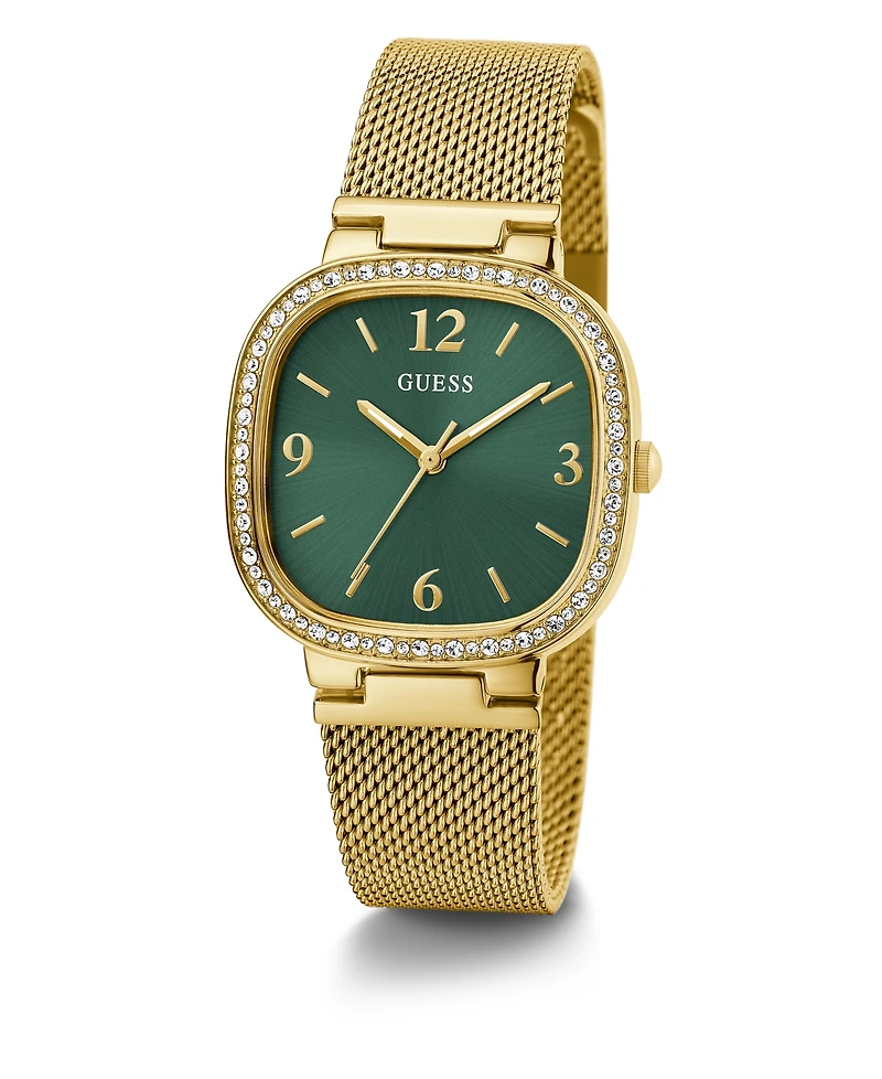 Guess Women's Analog Gold-Tone Stainless Steel and Mesh Watch 32mm