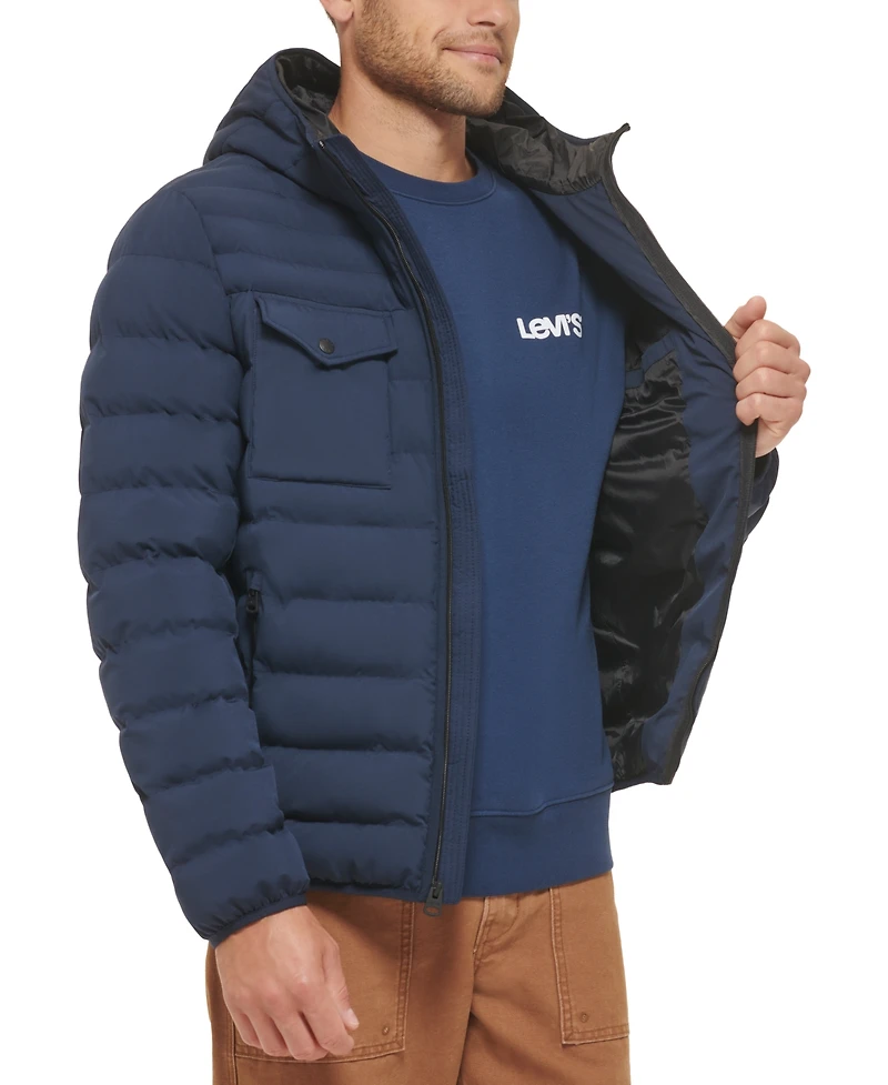Levi's Men's Stretch Hooded Two-Pocket Quilted Jacket