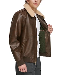 Levi's Men's Sherpa Collar Faux Leather Bomber Jacket