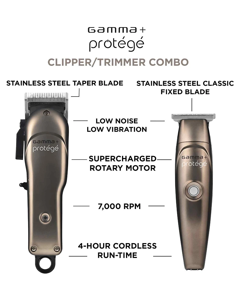 StyleCraft Professional Gamma+ Protege Professional Cordless Hair Clipper & Trimmer Combo