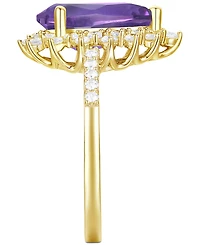 Amethyst (2-1/2 ct. t.w.) & Lab-Grown White Sapphire (5/8 Pear Halo Ring 14k Gold-Plated Sterling Silver (Also Blue Topaz)