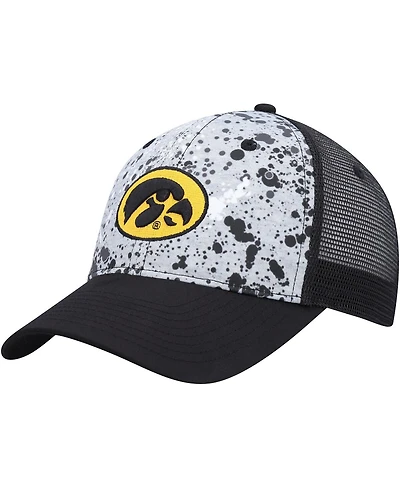 Men's Colosseum Gray, Black Iowa Hawkeyes Love Fern Trucker Snapback Hat