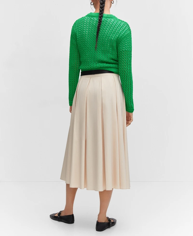 Mango Women's Short Crochet Jumper