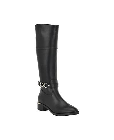Calvin Klein Women's Daphny Knee High Block Heel Boots