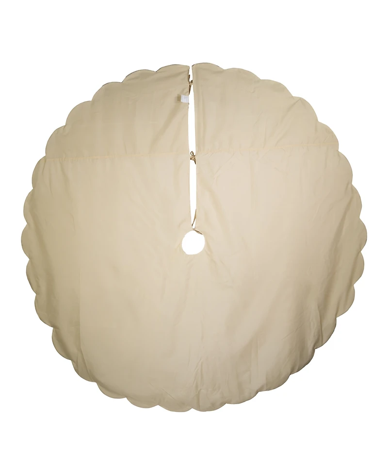 Kurt Adler 72" Gold-Tone with Sequins Scalloped Embroidered Tree Skirt