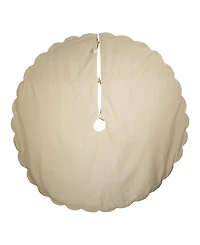 Kurt Adler 72" Gold-Tone with Sequins Scalloped Embroidered Tree Skirt