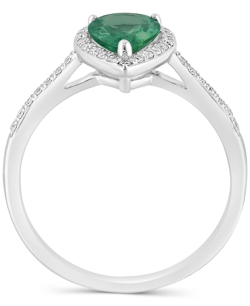 Effy Emerald (7/8 ct. t.w.) & Diamond (1/6 Ring 14k Gold (Also available White Gold)