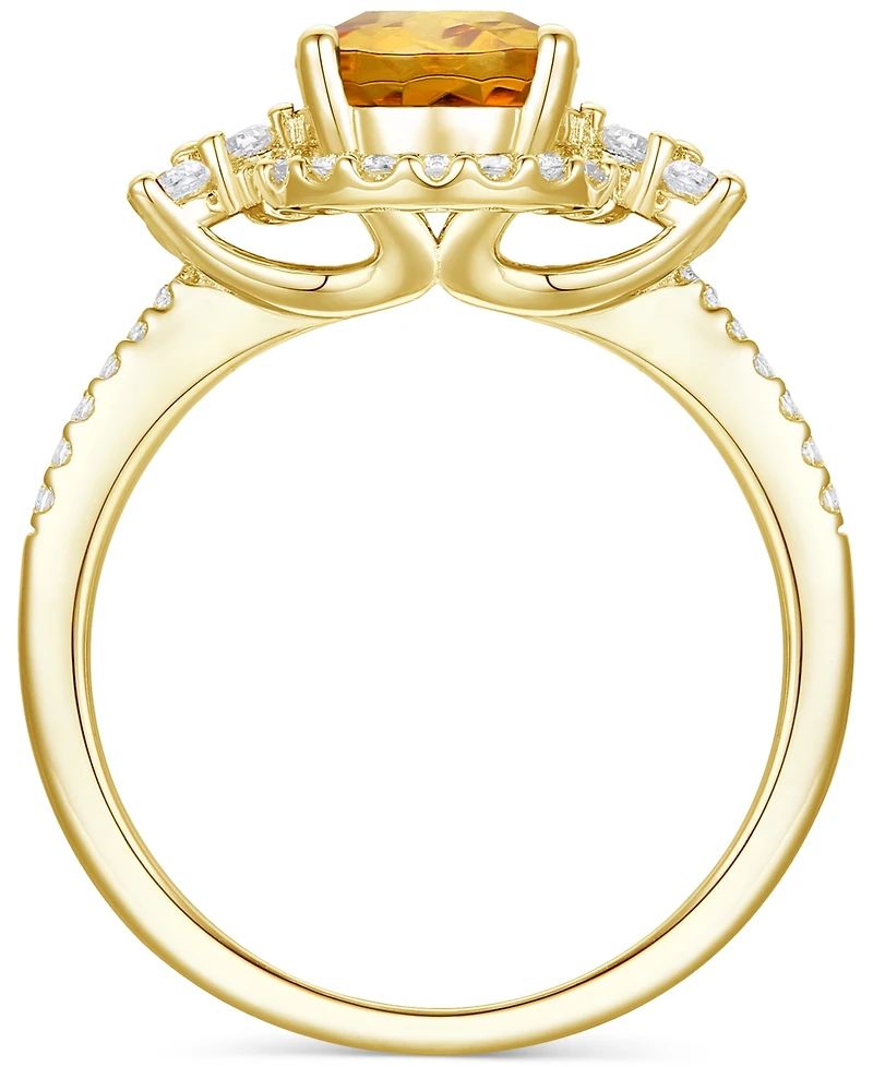 Amethyst (1-1/2 ct. t.w.) & Lab-Grown White Sapphire (1/2 Halo Statement Ring 14k Gold-Plated Sterling Silver