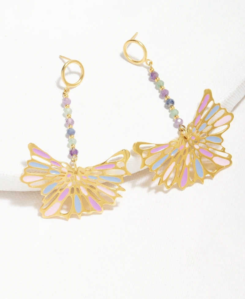 Nectar Nectar New York 18k Gold-Plated Mixed Gemstone Statement Earrings