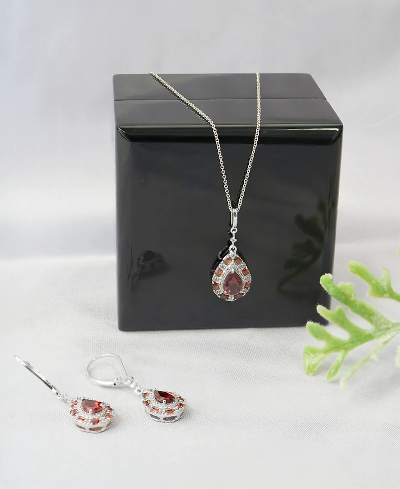 Multi-Gemstone Teardrop 18" Pendant Necklace (1 ct. t.w.) Sterling Silver